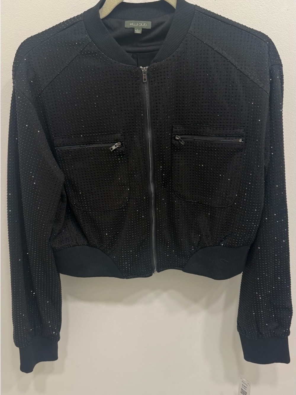 Black Studded Bomber Jacket